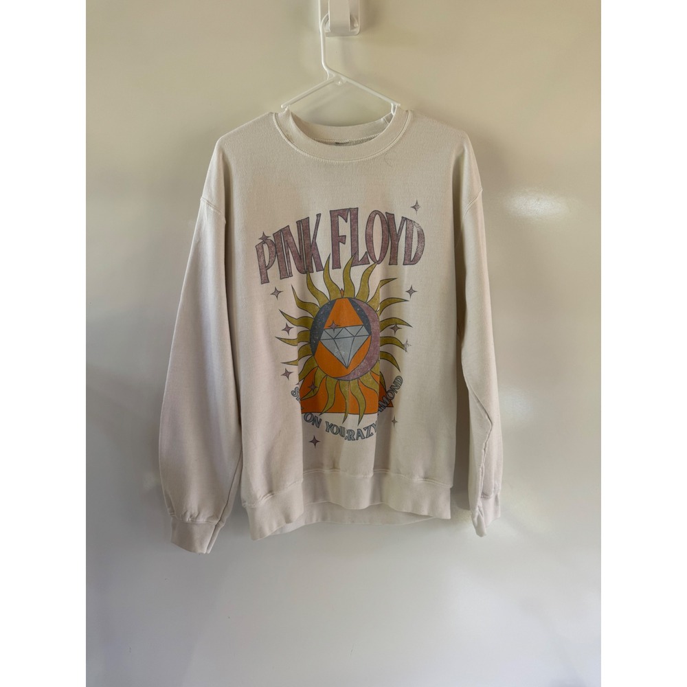 Pink Floyd Shine On You Crazy Diamond Sweatshirt Cream Poetic Two Sleeves Medium